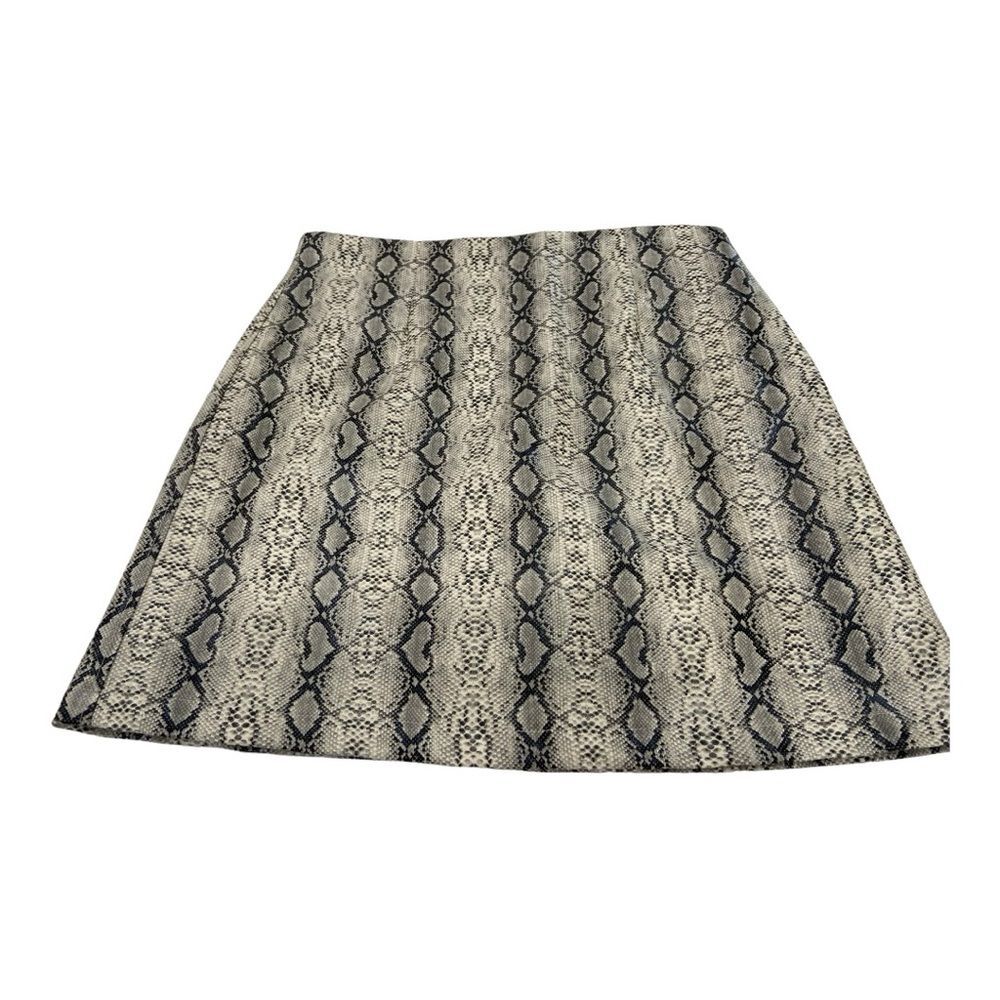 Altar'd State Small Black and Gray Snake Print Faux Leather Skirt